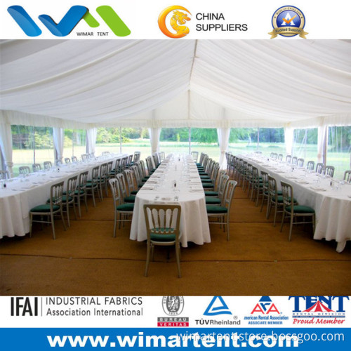 15mx40m White PVC Tent with Transparent Sidewall for Wedding